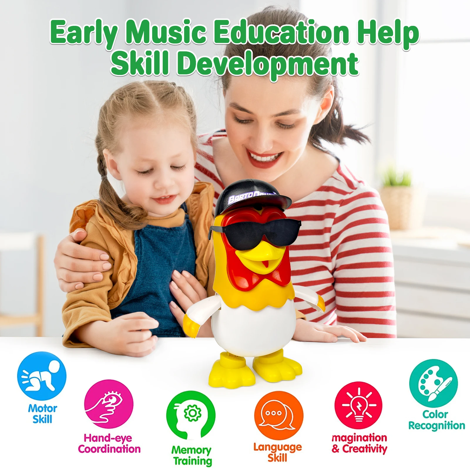 La Granja de Zenon Chicken Baby Toys Dancing Chicken Bartolito Children's toys Musical Penguin Toys Birthday Gifts plush toys,electric interactive toy