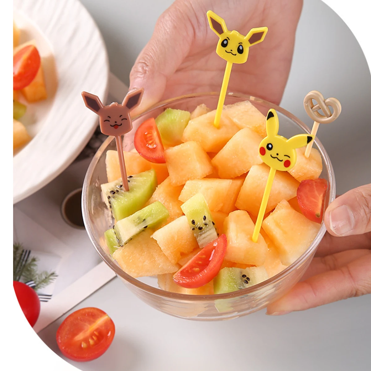 Kids Food Picks Cartoon Fruit Fork Suitable for Toddler Lunches Decorative Food Picks Reusable Lunch Box Toothpick Set images - 6