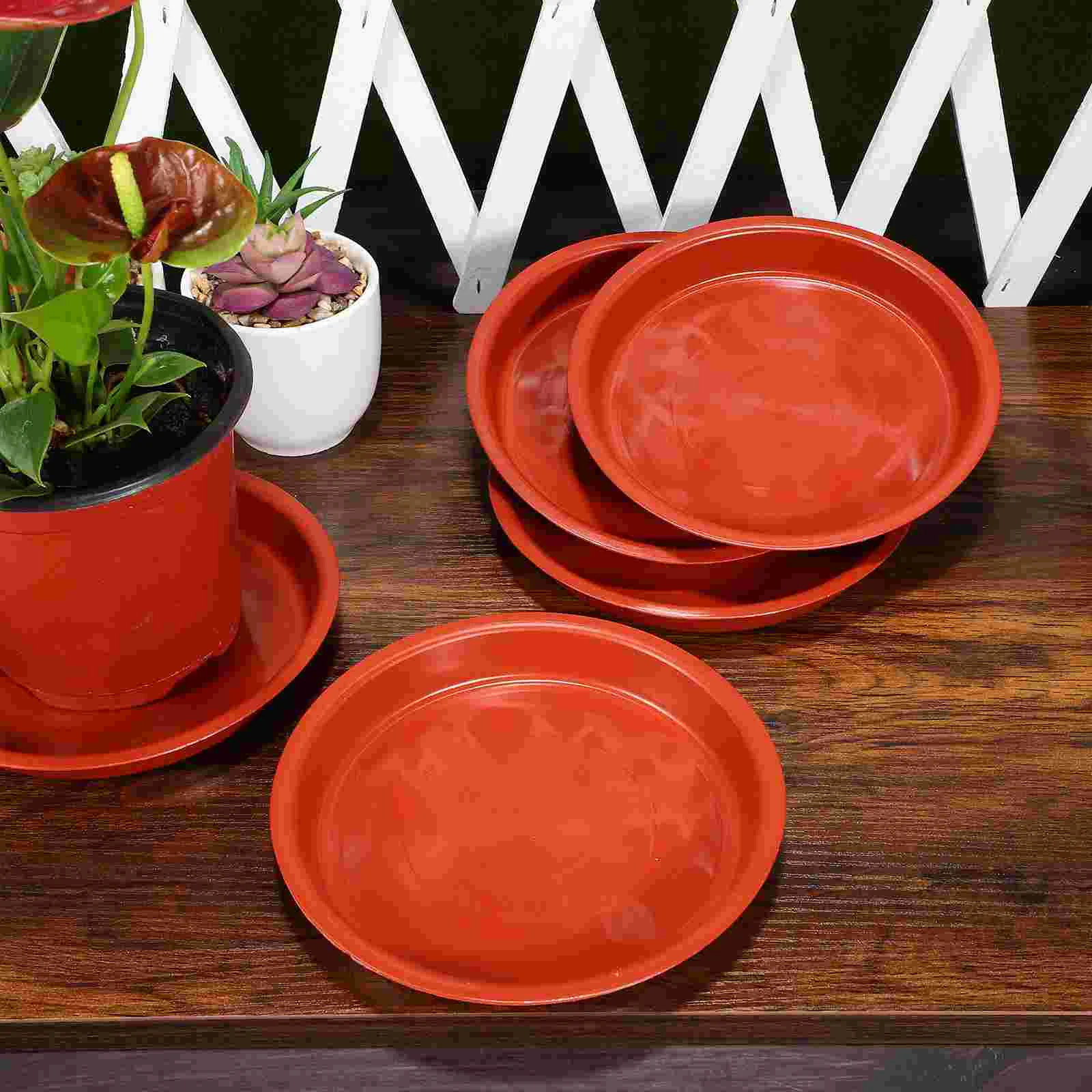 Flower Pot Trays HARFINGTON 4pcs Plastic Plant Saucer 7" Round