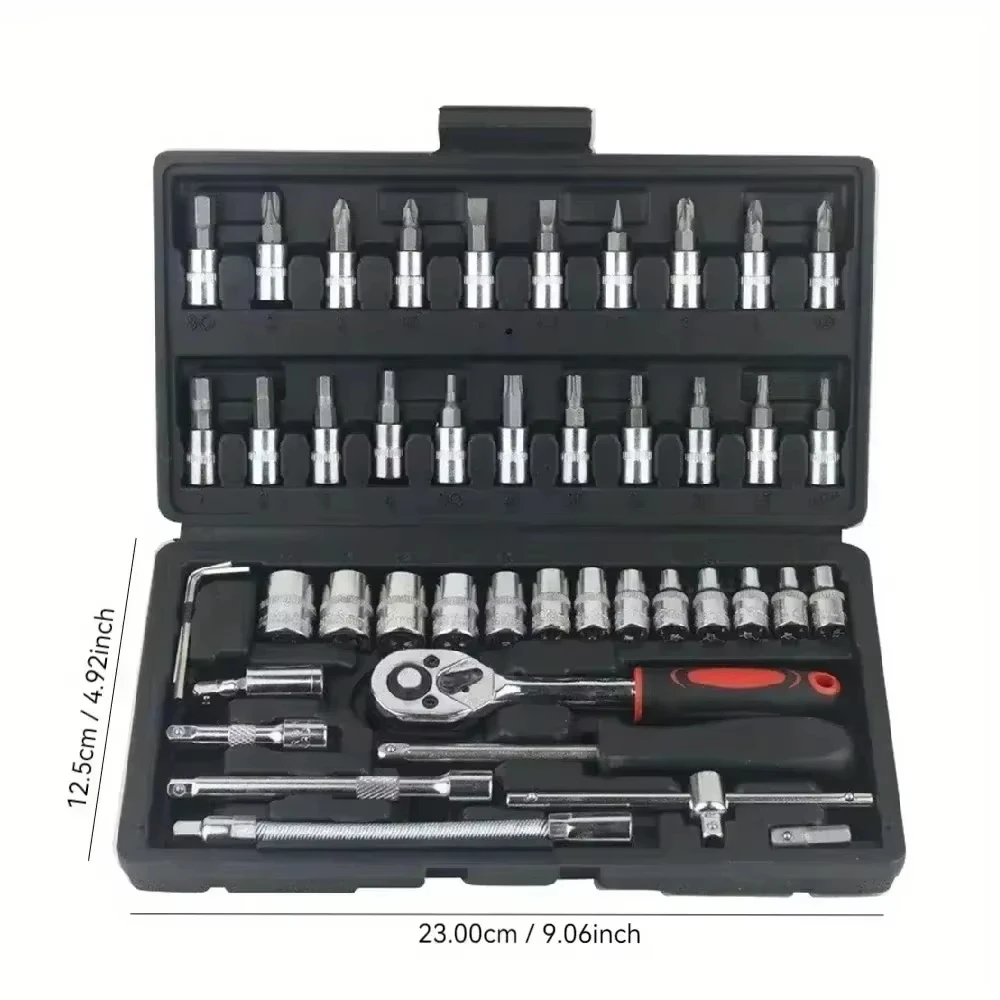NEUES Auto-Reparatur-Werkzeug-Set, 46 Teile/satz, Steckschlüsselsatz, Auto-Reparatur-Werkzeug, Ratsche, Drehmomentschlüssel, Combo, Auto-Reparatur-Werkzeug-Set