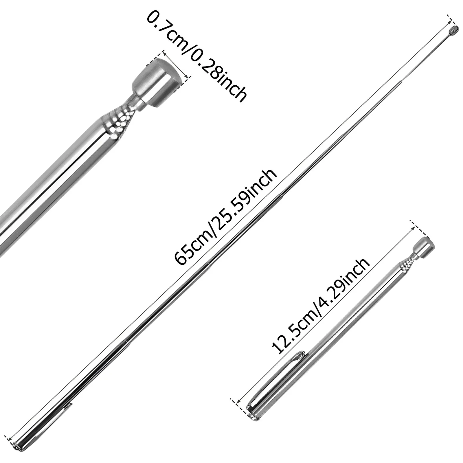 Adjustable Telescoping Magnetic Grabber Tool with Pocket Clip