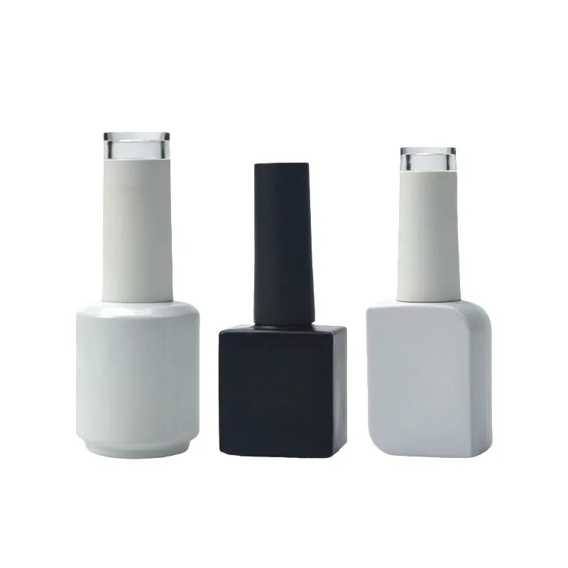 10pcs Black and White Nail Polish Bottle Empty Bottle New Minimalist Style 10ML 5ML15ML Nail Polish Adhesive Empty Bottle