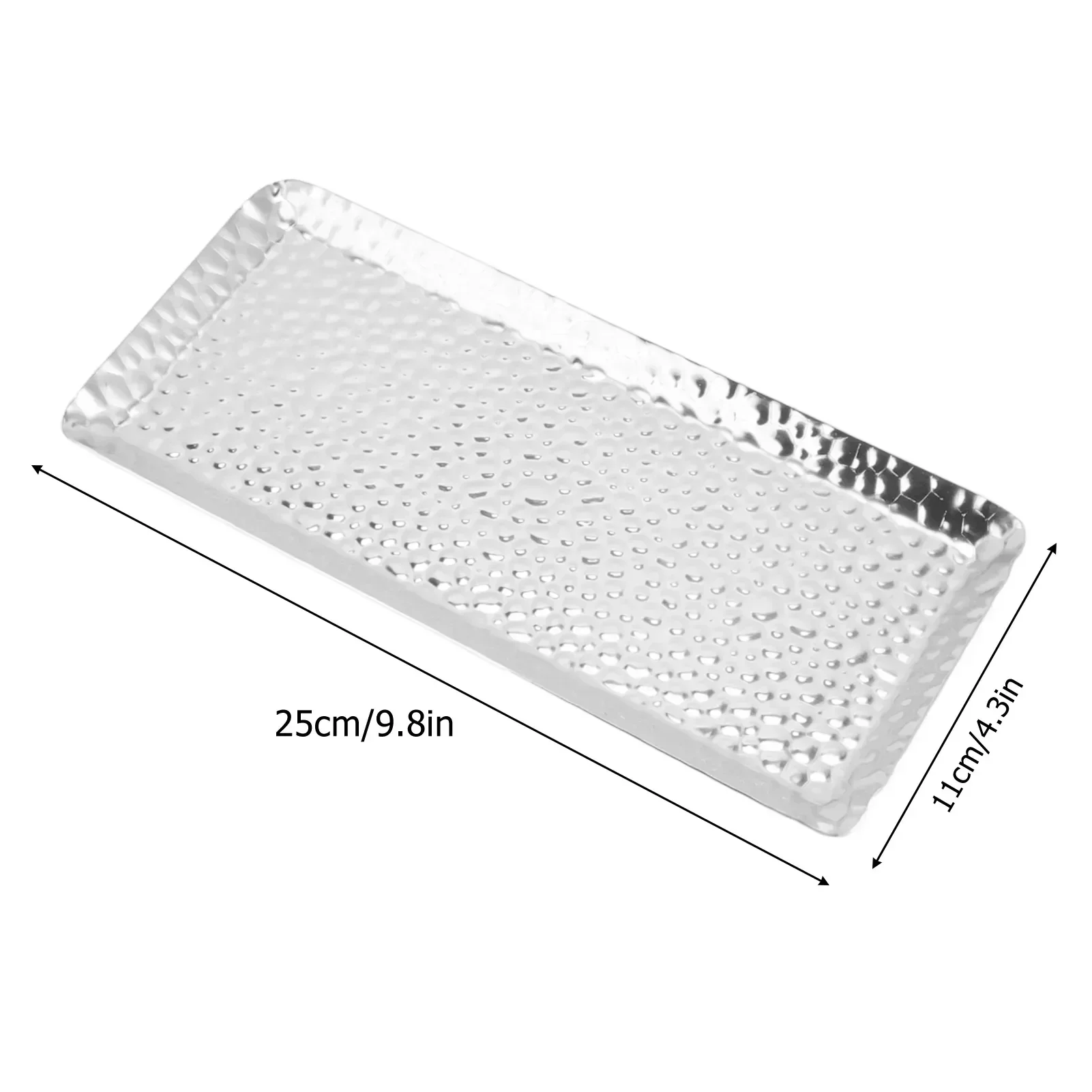 

Предназначено для серебряной/Золотой посудомоечной машины, стальное полотенце, десерт, безопасная нержавеющая многотарелка, лотки для дома, ресторана, молотковая 25x11 см