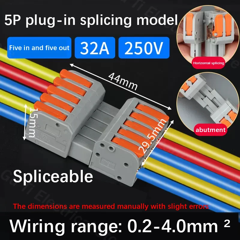 Male female docking Mini Quick Wire Connector Universal Compact Electrical Wiring Connectors Push-in Conductor Terminal Block image 15