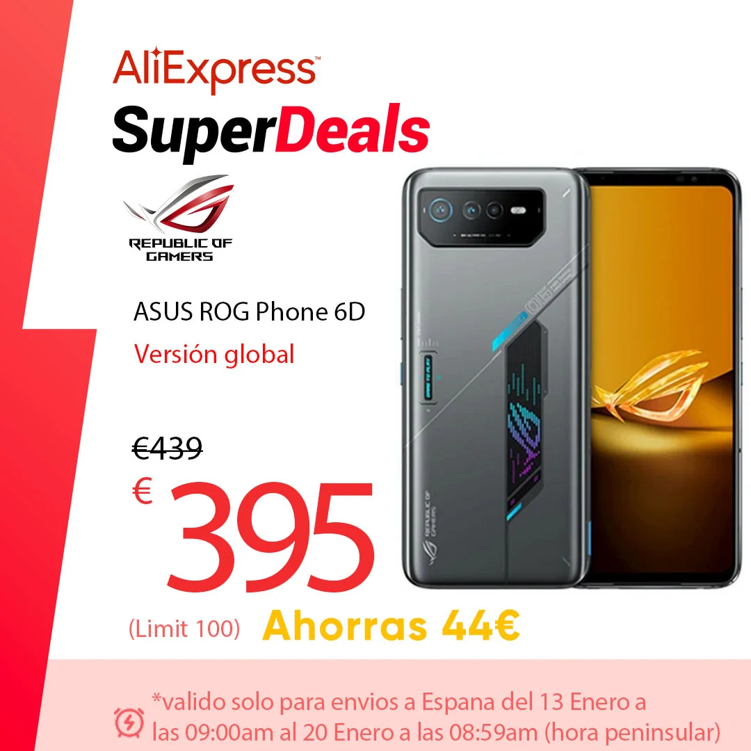 ASUS-teléfono inteligente ROG 6D MediaTek Dimensity 9 5G, versión Global, con frecuencia de actualización de 165Hz, carga rápida de 65W