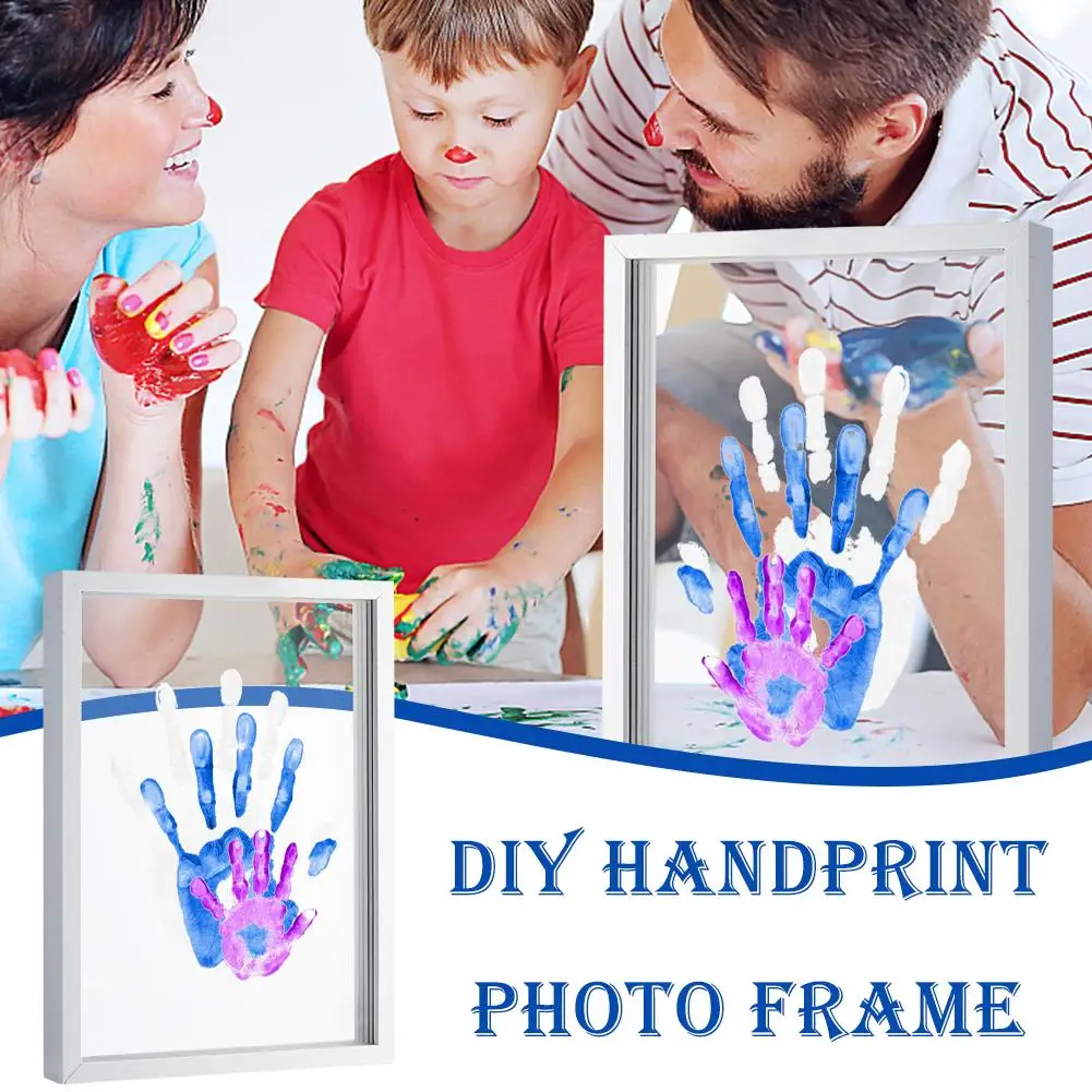 

Family DIY Hand Ink Pad Family Handprint To Make Memories Souvenir Accessories Toddlers Photo Frame Wash Free Safe Ink Gift