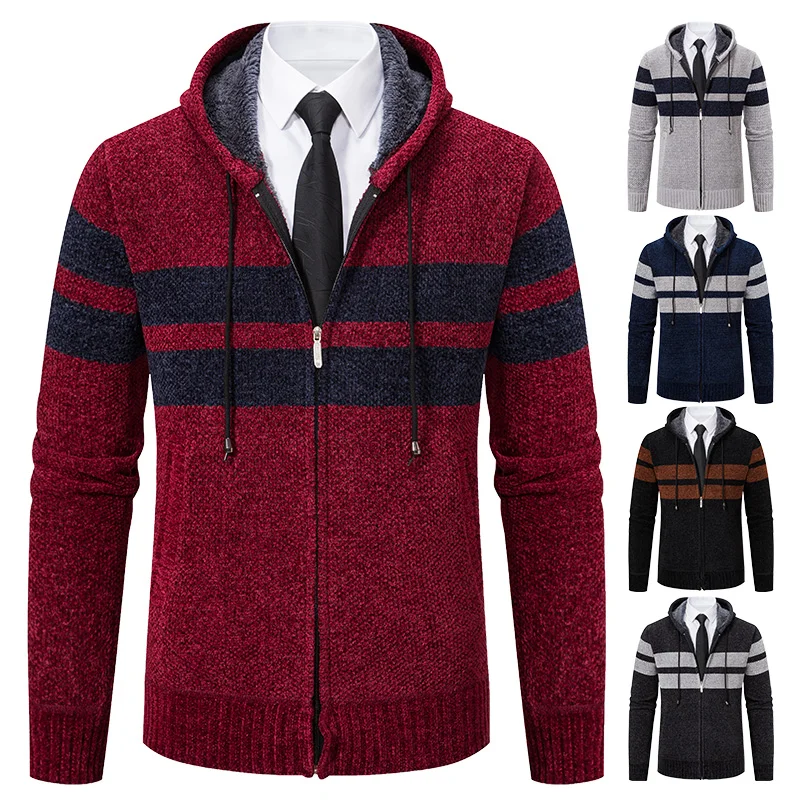 Men's Fashion Sweater Cold Coat 2023 Winter Jacket Chenille Long Sleeve Autumn Winter Y2K Luxury Designer V-neck Hoodies