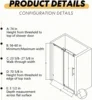 Frameless 56-60" W x 74" H Single Sliding Shower Door, Matte Black, 5/16" SGCC Tempered Glass, Soft-Close, Adjustable Width 6