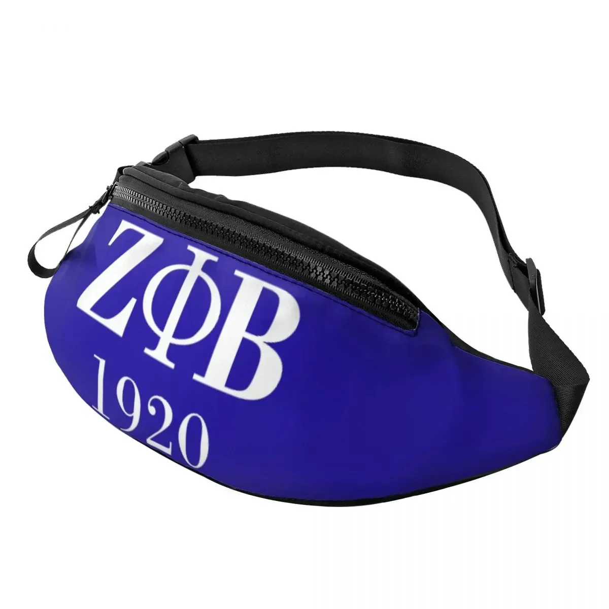 

Zeta Phi Beta Sorority Logo Fanny Pack Women Casual Greek Letter 1920 Crossbody Waist Bag for Camping Biking Phone Money Pouch