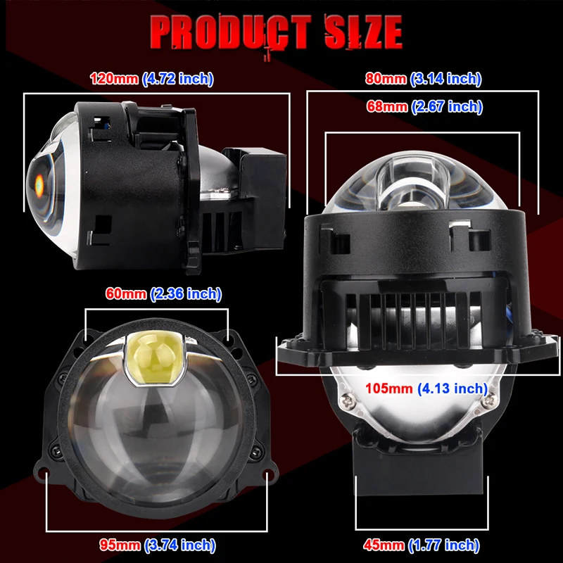 3인치 바이 LED 프로젝터 렌즈 헤드라이트 헬라 3R G5 자동차 라이트 개조 키트 하이 로우 빔 LED 자동차 램프 키트 렌즈 2개