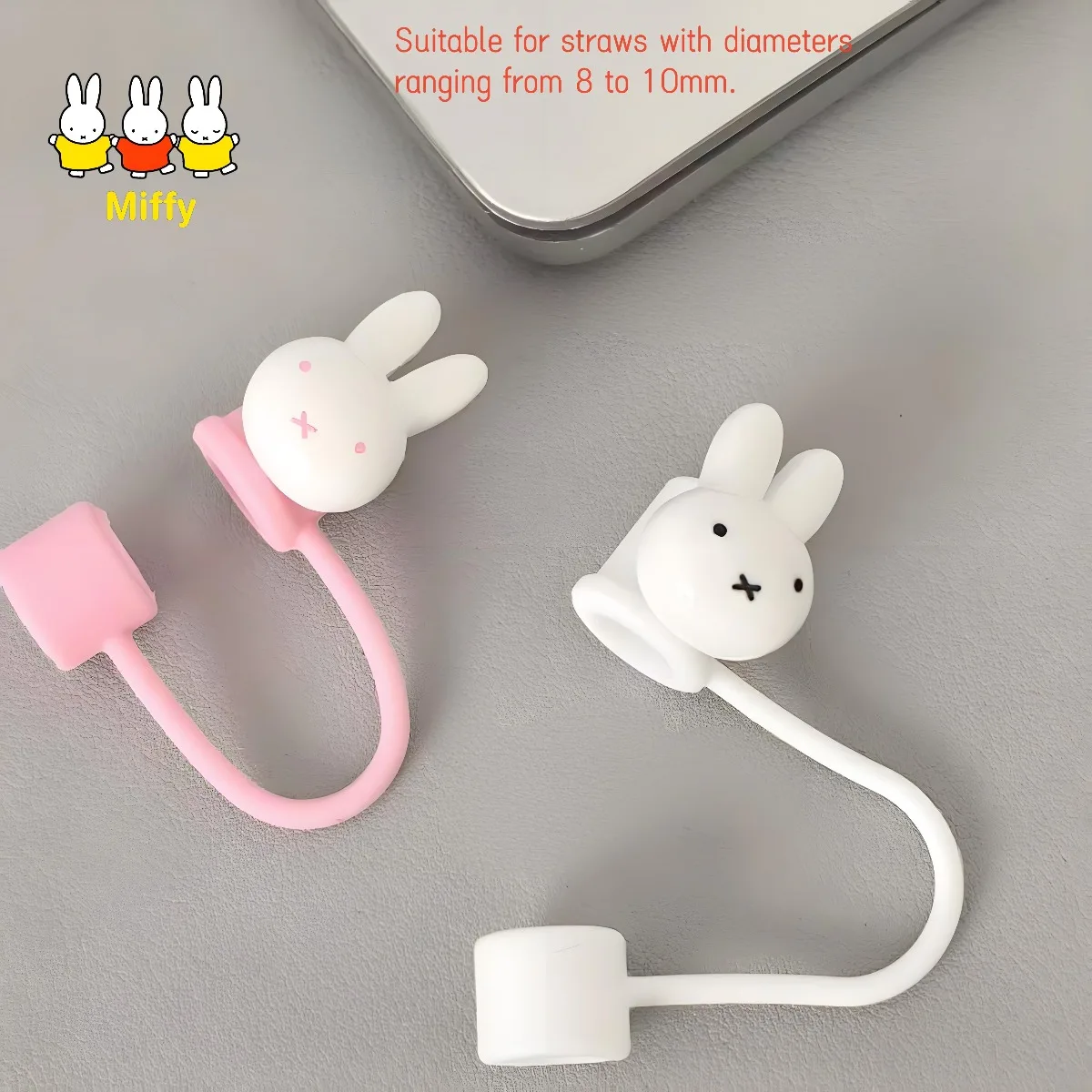 Kawaii Miffy Rabbit Straw Cap Universal Protective Case Dust-proof Decorative Accessory