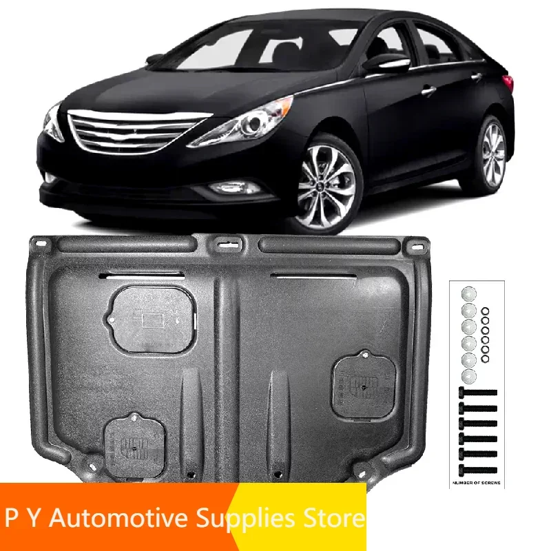 

For Hyundai Sonata 8 2.0T-2.4T 2011-2014 Under Engine Guard Board Splash Shield Mud Fender Plate Cover Black Car Mudflap Mudapro