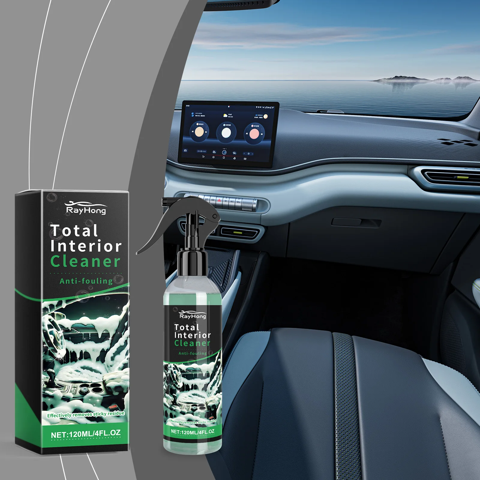 Car Interior Cleaner Interior Detailer Dust Remover Seat Liquid Leather Roof Dash Cleaning Foam Spray Car Care Wash Spray