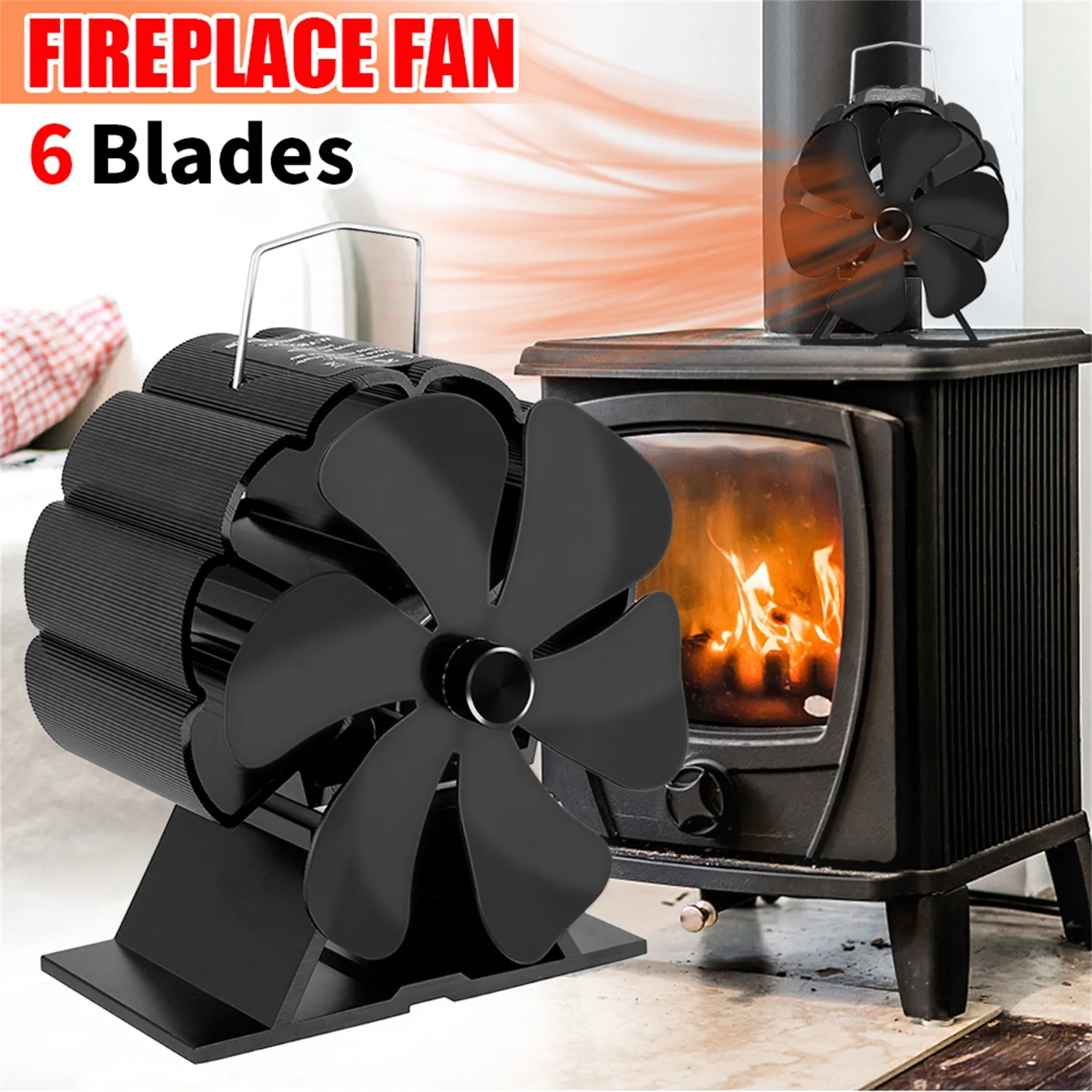 6 Blade Mini Fireplace Fan Heat Powered Stove Fan Log Wood Burner Eco Quiet  No Battery Required Home Efficient Heat Distribution - AliExpress