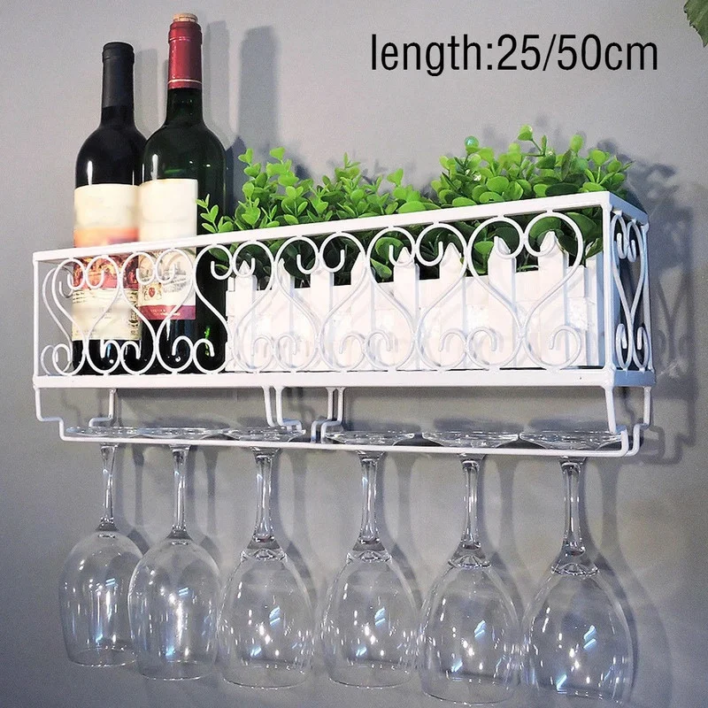 

1pcs Wine Rack Cup Glass Holder Display Bar Shelf Wall Mounted Bottle Champagne Glass Hanger Holder Bar Organizer for Kitchen