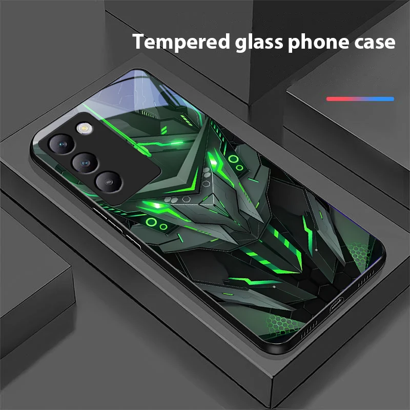 Enhanced Black Tempered Glass Phone Case by Creative Mech