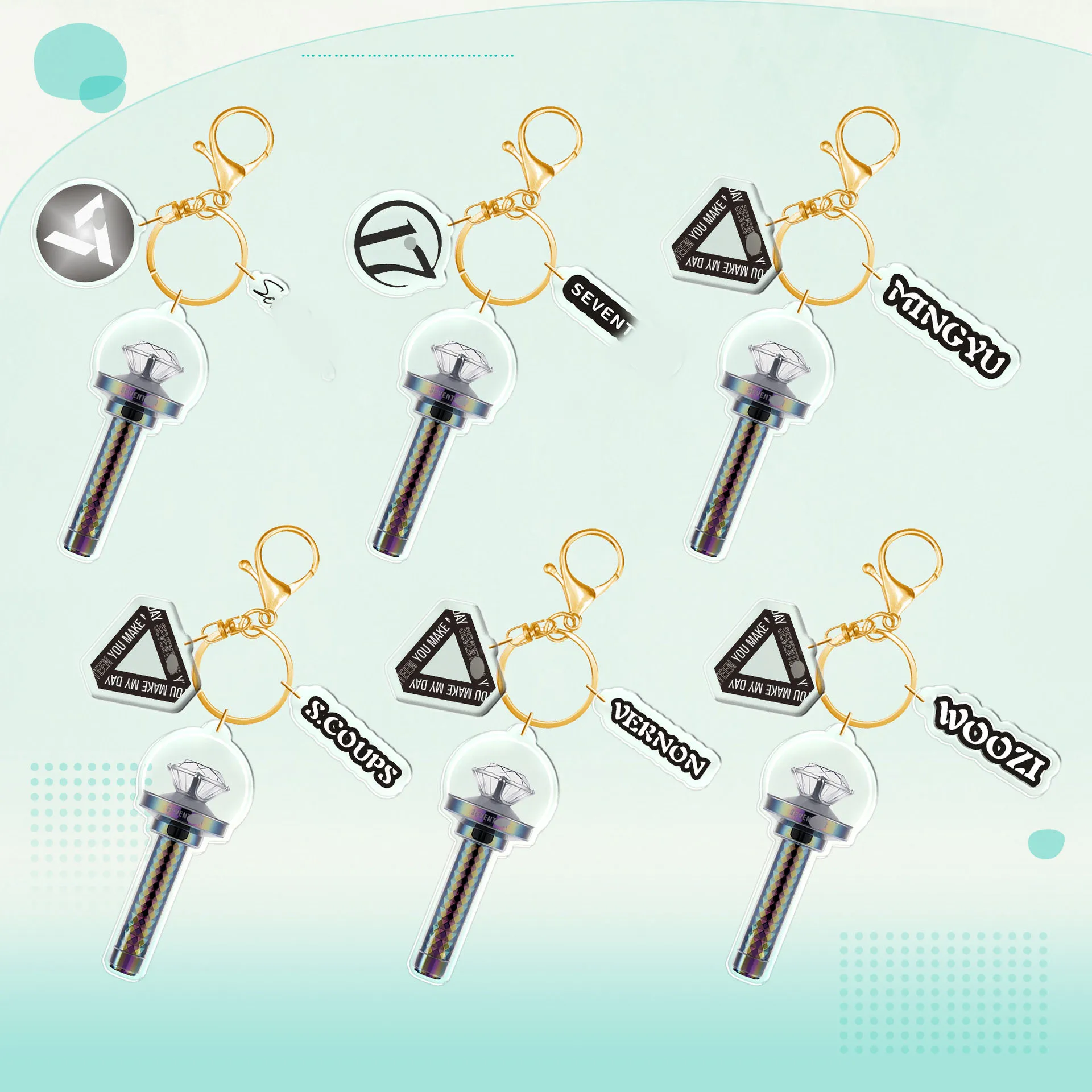 Kpop WOOZI THE8 брелоки WONWOO HOSHI joшуа JUNHOSH DK MINGYU mi-ngkwan S. Перевороты брелоки поддерживают лампу