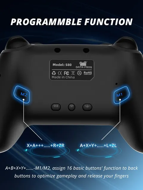 Controlador inalámbrico para Nintendo Switch OLED consola Pro Gamepad con batería recargable 600Mah función turbo programable - Image 3
