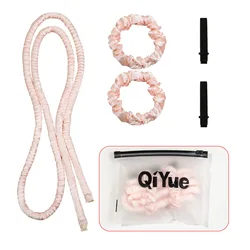 Heatless Curling Rod Headband - Soft Overnight Hair Styling Tool, Multi - color Flexi Rods (Light pink)