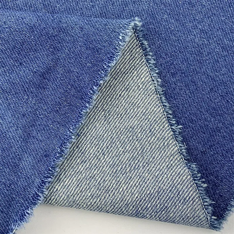Washed Cotton Polyester Denim Fabric for Jackets And Pants Twill Wear-resistant Winter Heavy-duty Blue Jeans Material