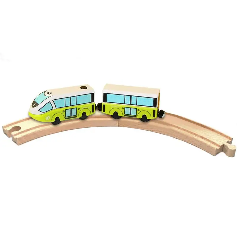 Electric Train Wooden Track Battery Operated Toy Train Set Train