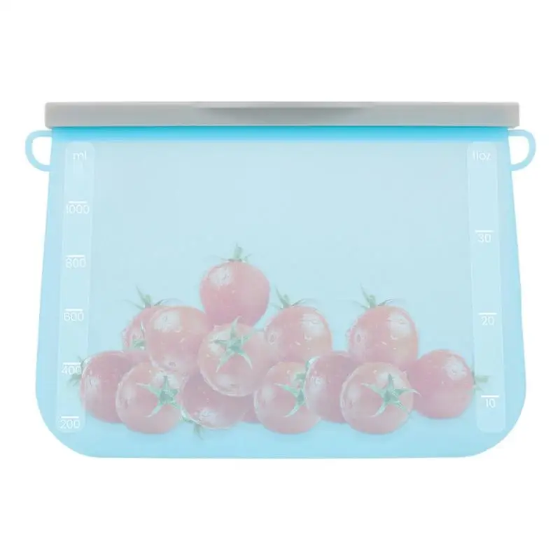 

Food Storage Bag Reusable Freezer Bag Ziplock Bag Leakproof Top Silicone Bag Zero Waste Kitchen Organizer FDA BPA Free