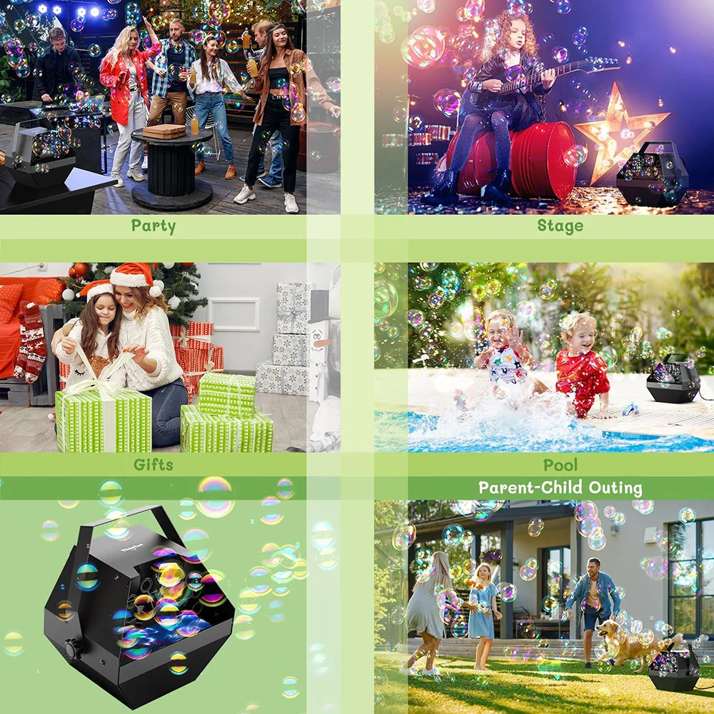 RGB LED Bubble Machine with Remote Control for Weddings Festivals DJ Parties Bubble Machine Automatic New Model Bubble Machine