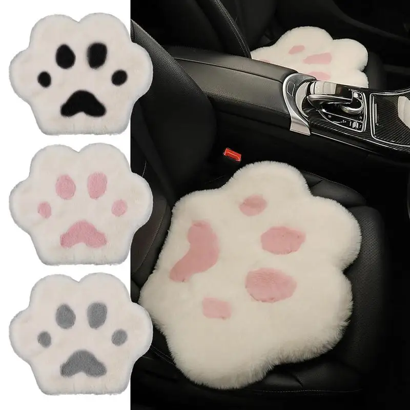 

Cat Paw Cushion Car Cushion Plush Warm Cute Cat Paw Car Seat Cushion Head Pillow Car Accessories Seat Covers For SUVs RVs