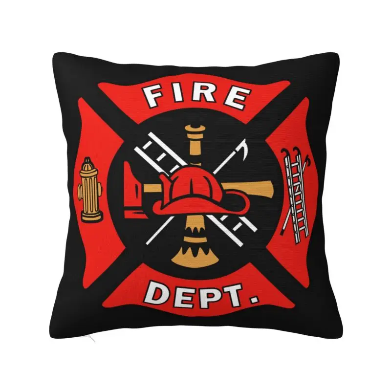

Firefighter Department Logo Cushion Cover 45x45cm Fireman Fire Rescue Soft Cute Pillow Cases Decor Home