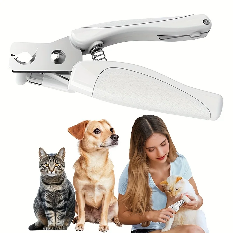 LED Pet Nail Clippers Cat and Dog Scissors with USB Charging with File Anti-Nail Splash