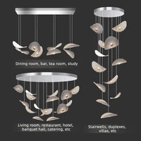 Stair Chandelier High Ceiling Pendant Lights Living Room Chandelier Pendant Lamp for Dining Table Hall Chandelier Glass 2