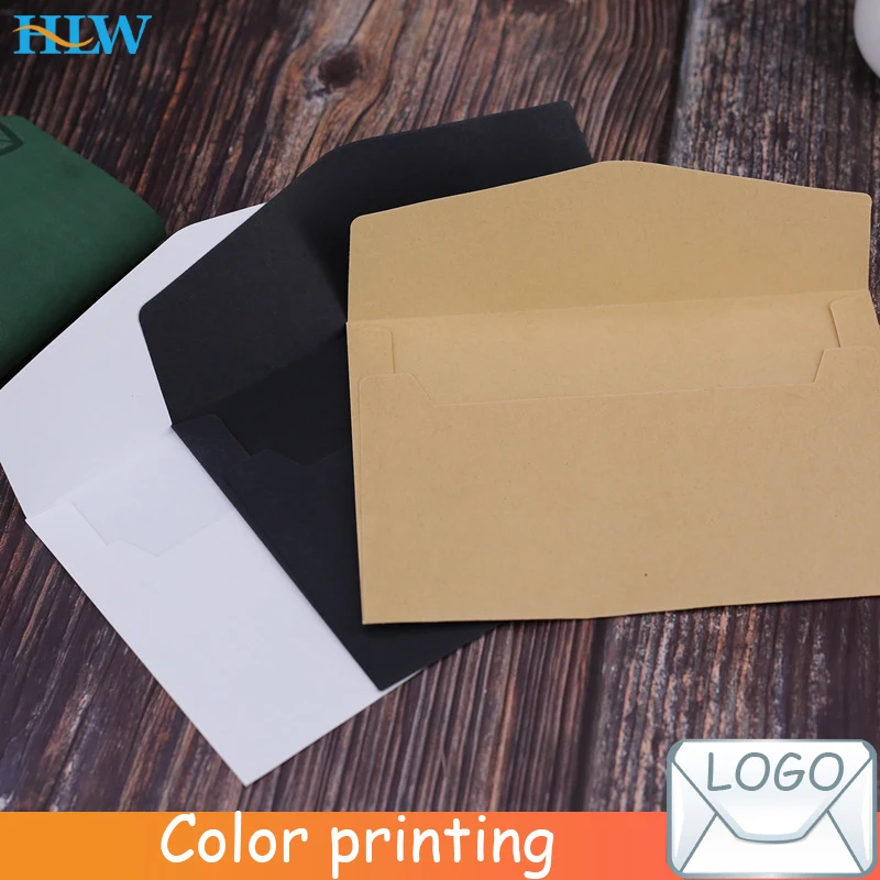 

10pcs/lot 22x11cm Black White Kraft Paper Envelopes Vintage European Style Envelope For Business Card Invitation
