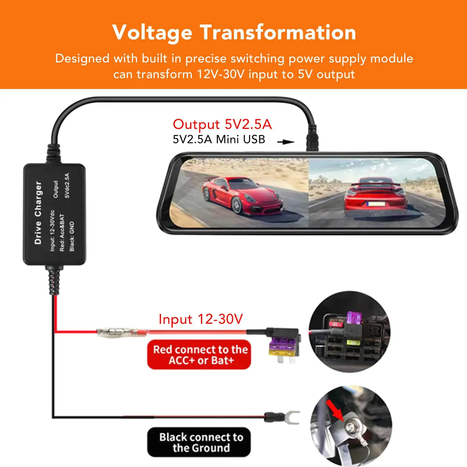  ķ ϵ ̾ ŰƮ USB , ̴   ڵ, 12V-30V  5V