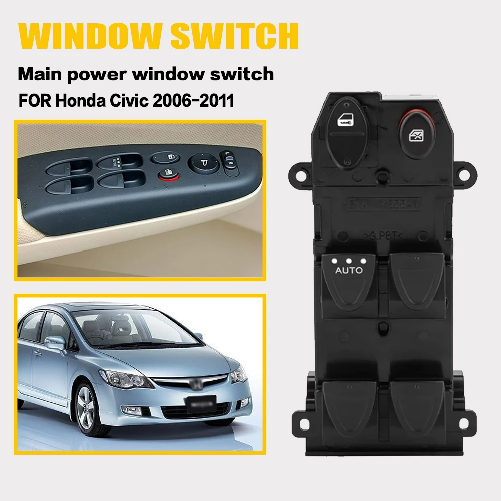 

Window Switch Compatible with FOR Honda Civic 2006 2007 2008 2009 2010 2011 Driver Side Master Power Window Switch