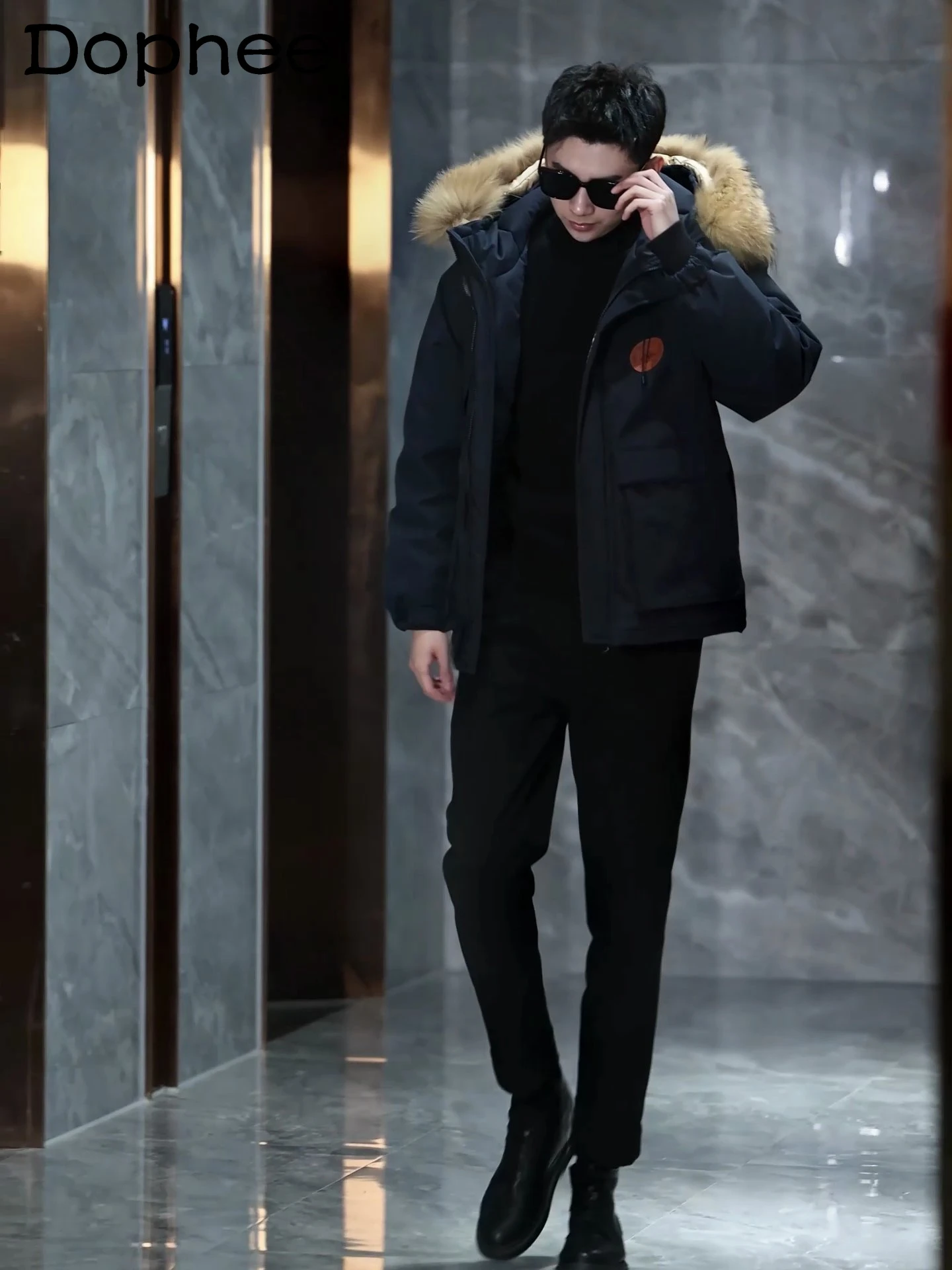 

High-End Fur Collar Down Jacket Men's Winter Fashionable New Thick Warm Hooded Youth Popularity Trendy Male Down Jackets