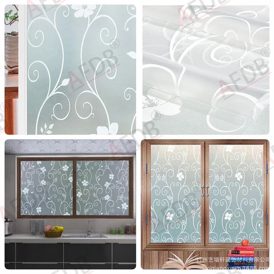 Window Privacy Film Window Film Adhesive Vinyl Sheets Adhesive Vinyl Adhesive Vinyl Film Adhesive Vinyl Stickers Frosted Self Adhesive Glass Window Film Privacy Protection Vinyl for Stained Glass Window Sticker Heat Insulation