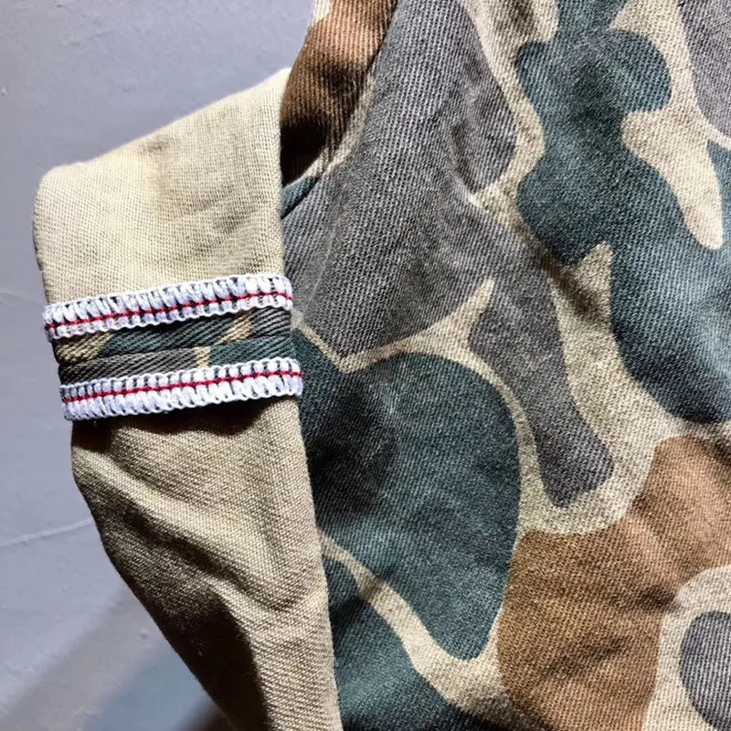 Men's Canvas Prisoner Overalls Shorts Retro Motorcycle Striped Pants AMEKAJI Outdoor Hiking Trekking Camping Clothing Riding sport shorts