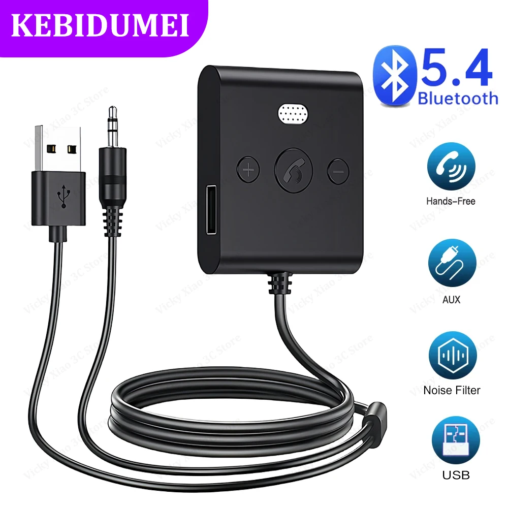 Bluetooth 5.4 Car Adapter USB 3.5MM Wireless Audio Music Receiver for Earphone Speaker Amplifier Plug and Play bluetooth adapter bluetooth audio receiver bluetooth transceiver adapter bluetooth aux adaptor