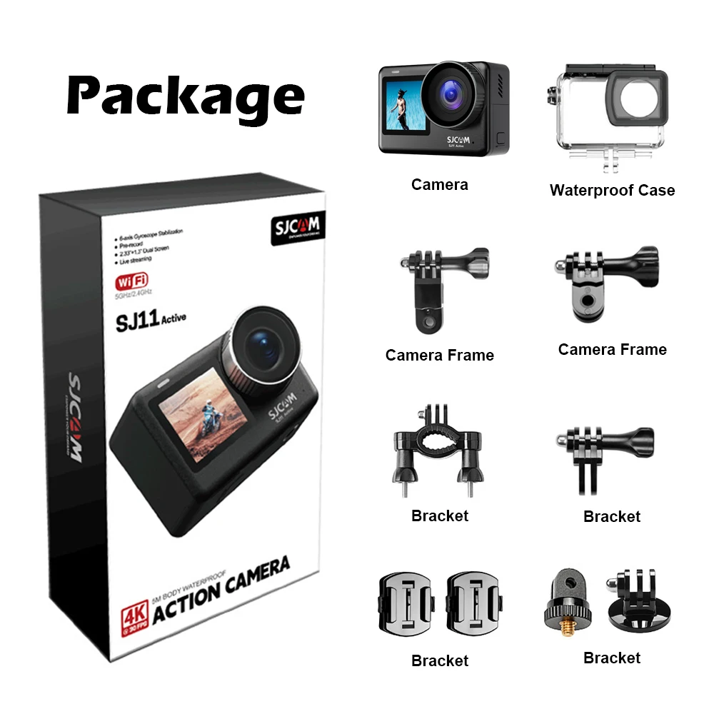 SJCAM Flagship SJ11 Active Action Camera 4K 2.33" Touch Screen Waterproof 5G WiFi Active HDR Video action cam camera sport 6