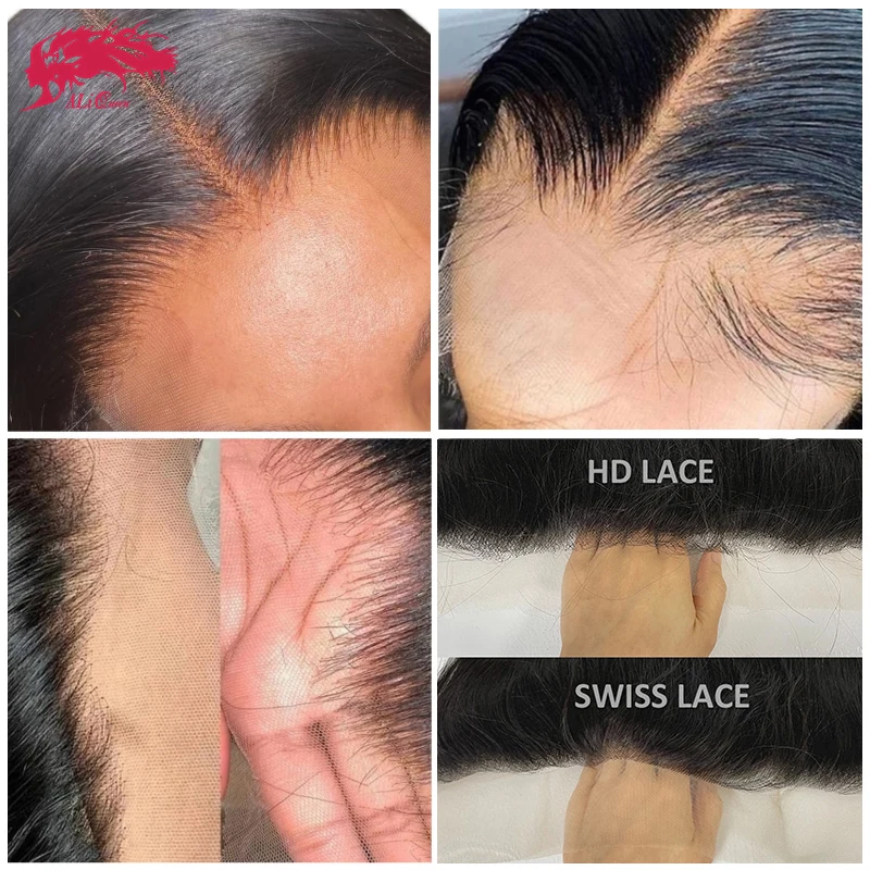 Ali Queen Hair 13x4 13x6 HD Lace Frontal Invisible Melt Skin Full Brazilian Virgin Hair Deep Wave human hair wig for women