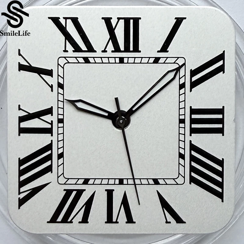 SmileLife NH35 Dial Watch Dial Square Roma/Arabic Numeral Square Watch Fit NH35/NH36 Date at 6 o'clock Movement