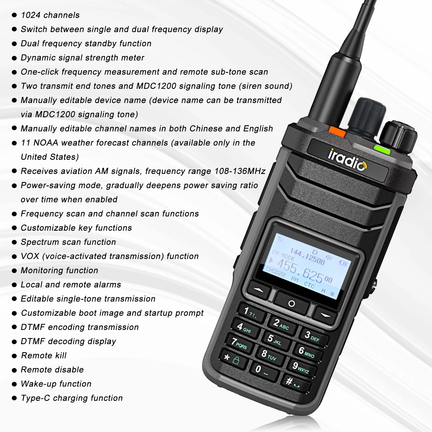 Iradio UV-88 マルチバンドトランシーバー HF UHF VHF 短波 AM