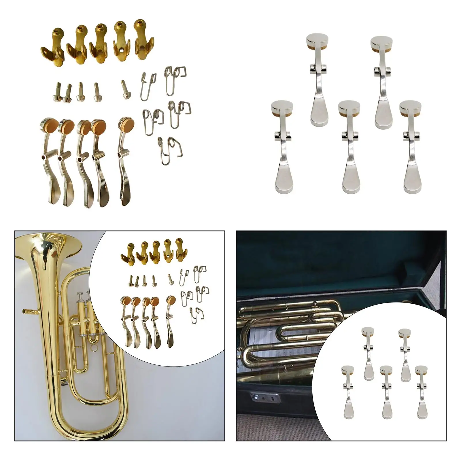 Trumpet Water Key Valve with Springs Screws Water Value Holders Repair Kits for