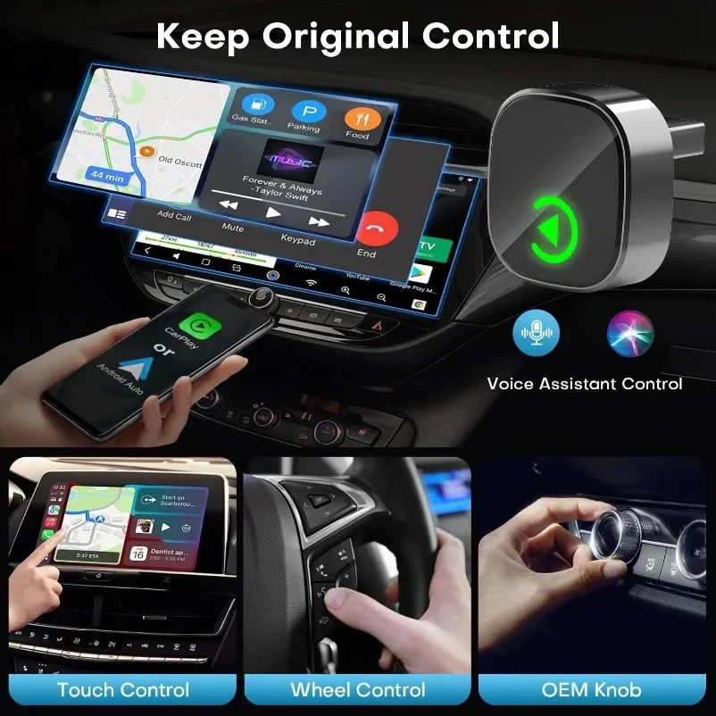 2in1 Wireless CarPlay Dongle Wireless Android Auto Adapter