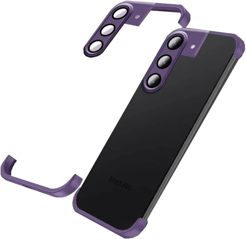 Frameless Silicone Bumper Shockproof Phone Case with Built-in Camera Lens Protector