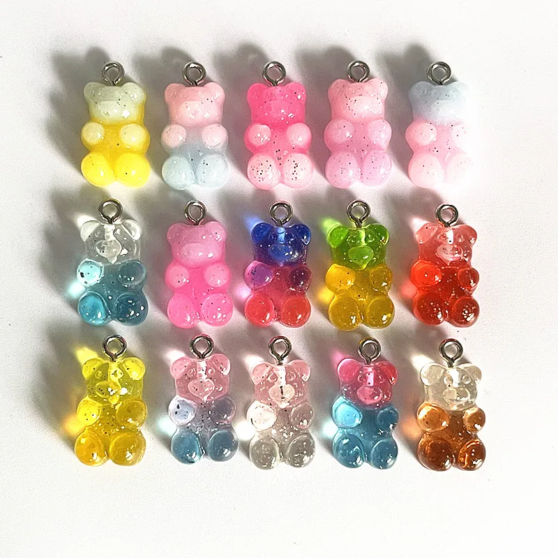 Candy Bear Charms 10Pcs for Necklace Bracelet Earrings Jewelry Making Diy Findings