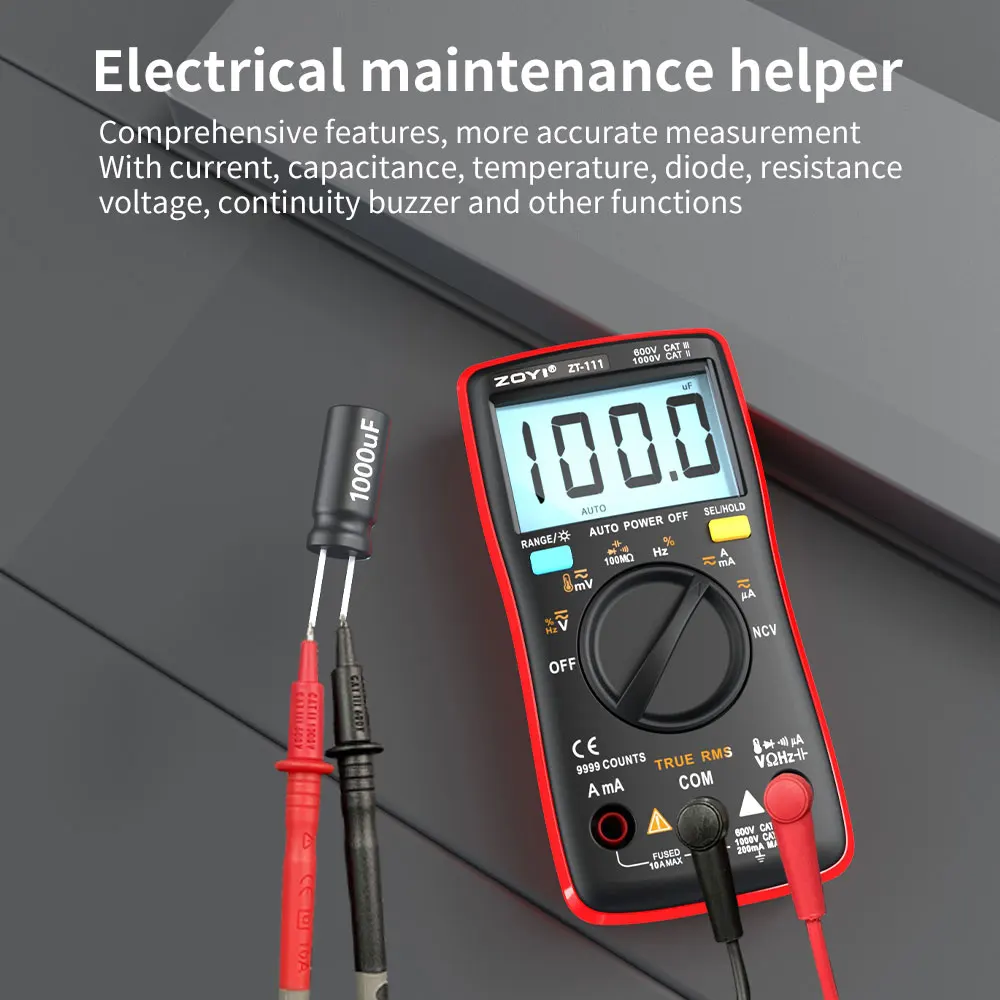 ZOYI Vierstelliges Hochpräzises Automatisches Digitalmultimeter mit Anti-Überlastschutz für Gerätewartung ZT111 Hochpräzisionsmultimeter – Detail 8