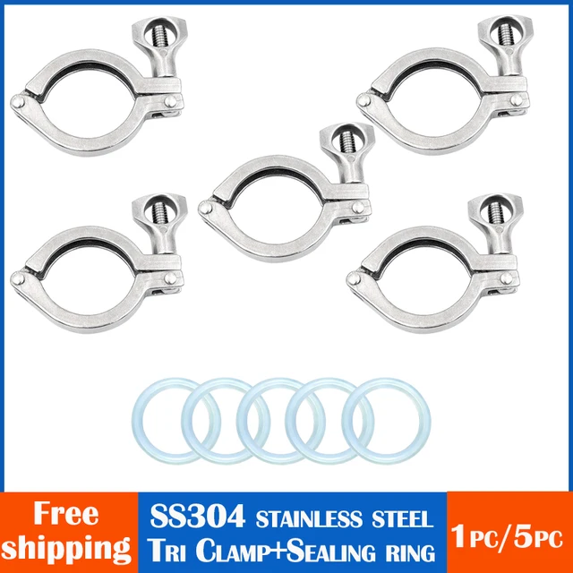 ท่อ CLAMP 1.5 "2" 2.5 "Tri CLAMP 50.5/64mm Ferrule 304 สแตนเลสสตีล Tri Clover สุขาภิบาลสําหรับ Home Brewing 1