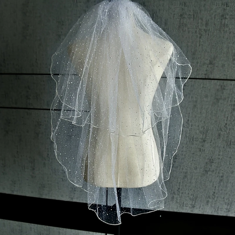 

Wedding Bridal Veil Hair Comb Bride Veil Double Layer Short Veil Party Headpiece