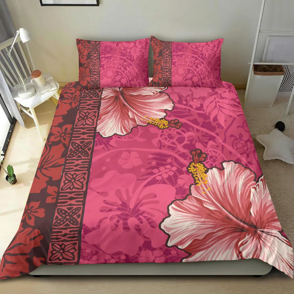 3D Printed Hawaii Floral Polynesian Home Textiles Children Quilt Cover 100% Polyester Bedding Set Luxury Three-Piece Pillowcase